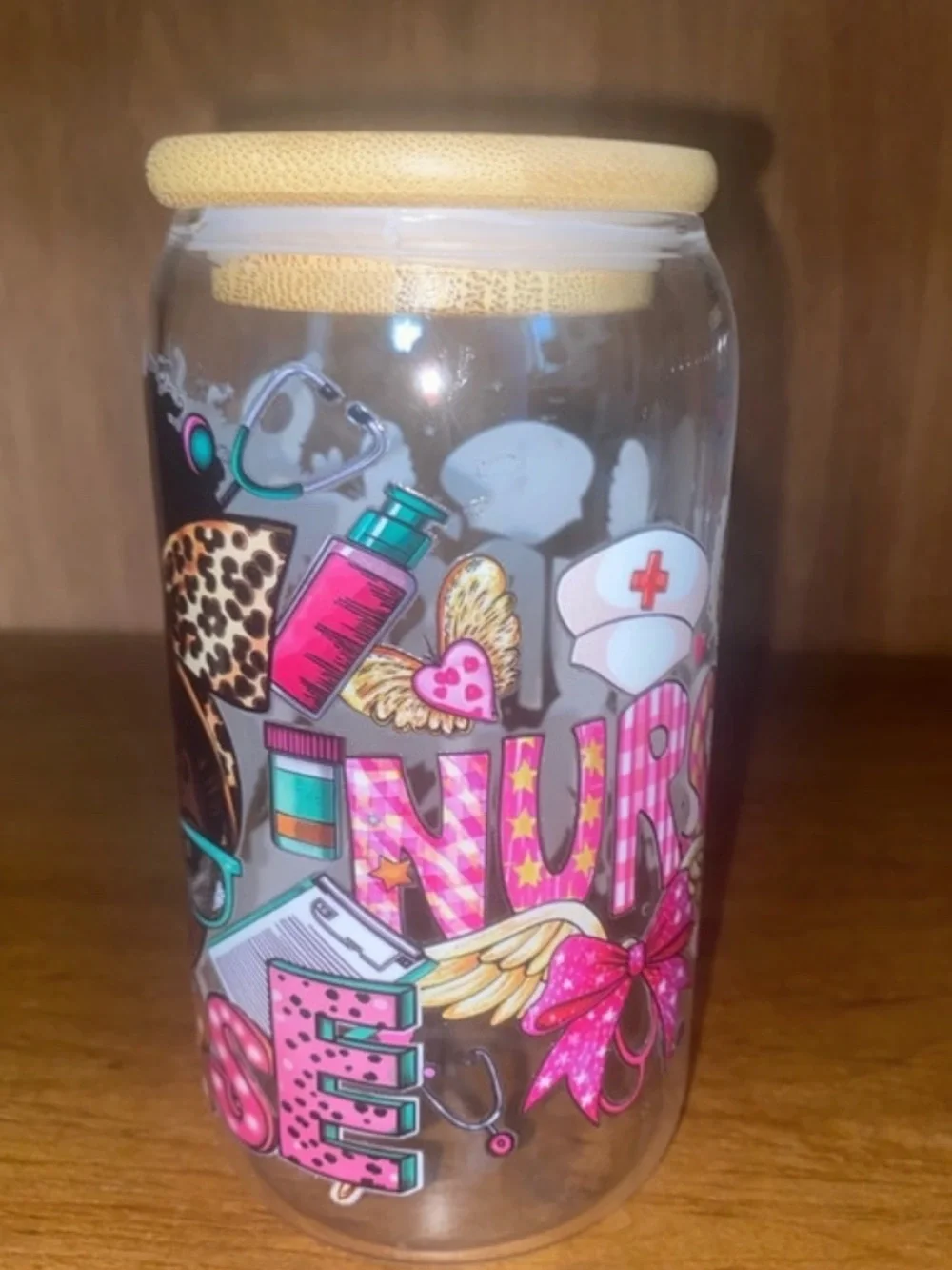 Handmade leopard teal accents